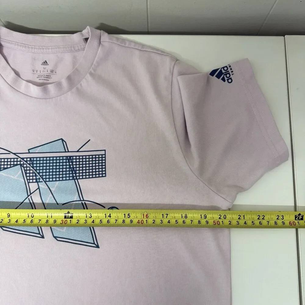 Adidas Aeroready  Tennis Graphic T Shirt Pink Men M GUC